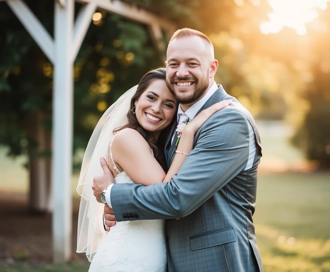 A happy couple on their wedding day, candid wedding photography